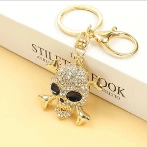Skull and Crossbones ☠️ Crystal Keychain/ Bag Charm